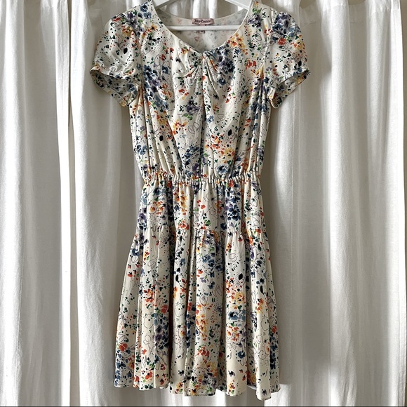 Juicy Couture Silk Watercolor Floral Mini Dress - Picture 1 of 7